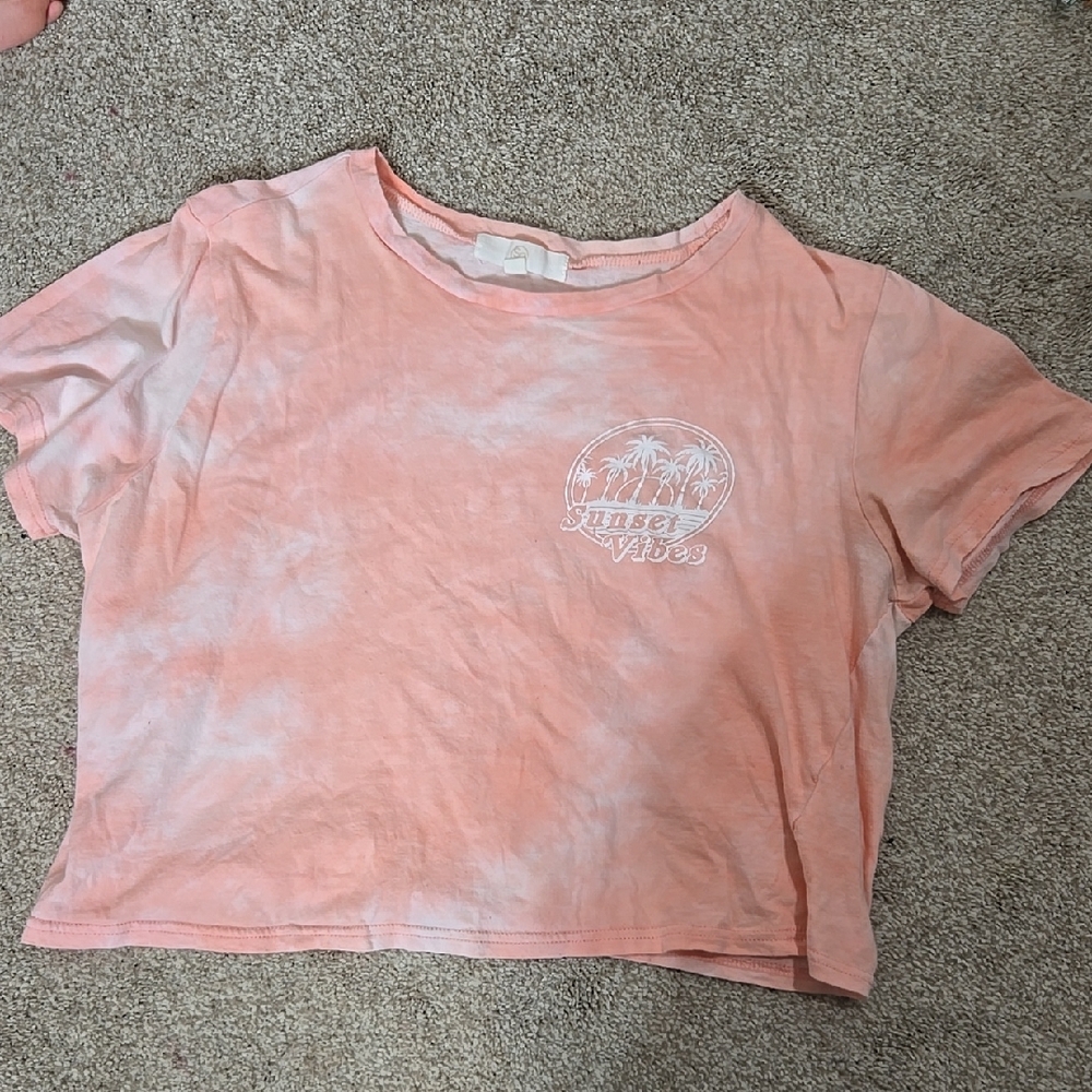 Sunset Vibes Peach Tie-Dye Women's Top